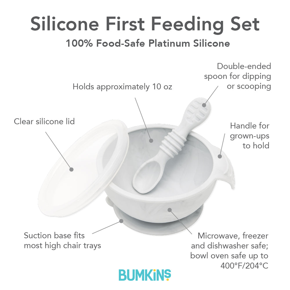Silicone First Feeding Set: Marble