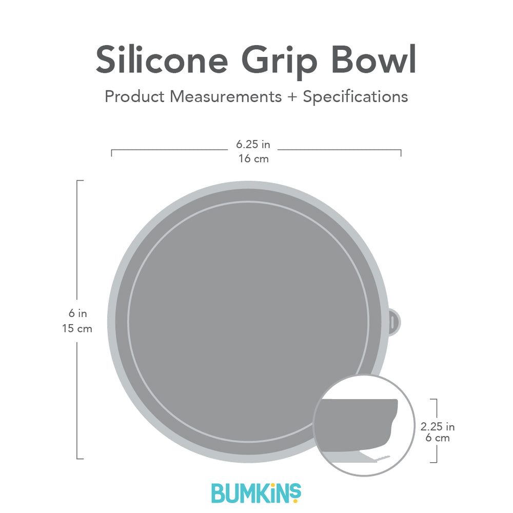 Silicone Grip Bowl: Gray