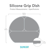 Bumkins Silicone Grip Dish: Sage is food-safe, compartmentalized for toddlers, and measures 8.25x7x1.