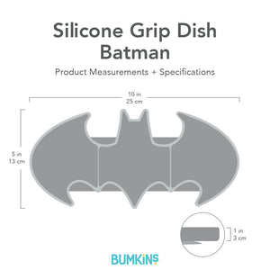 Silicone Grip Dish: Batman Gray