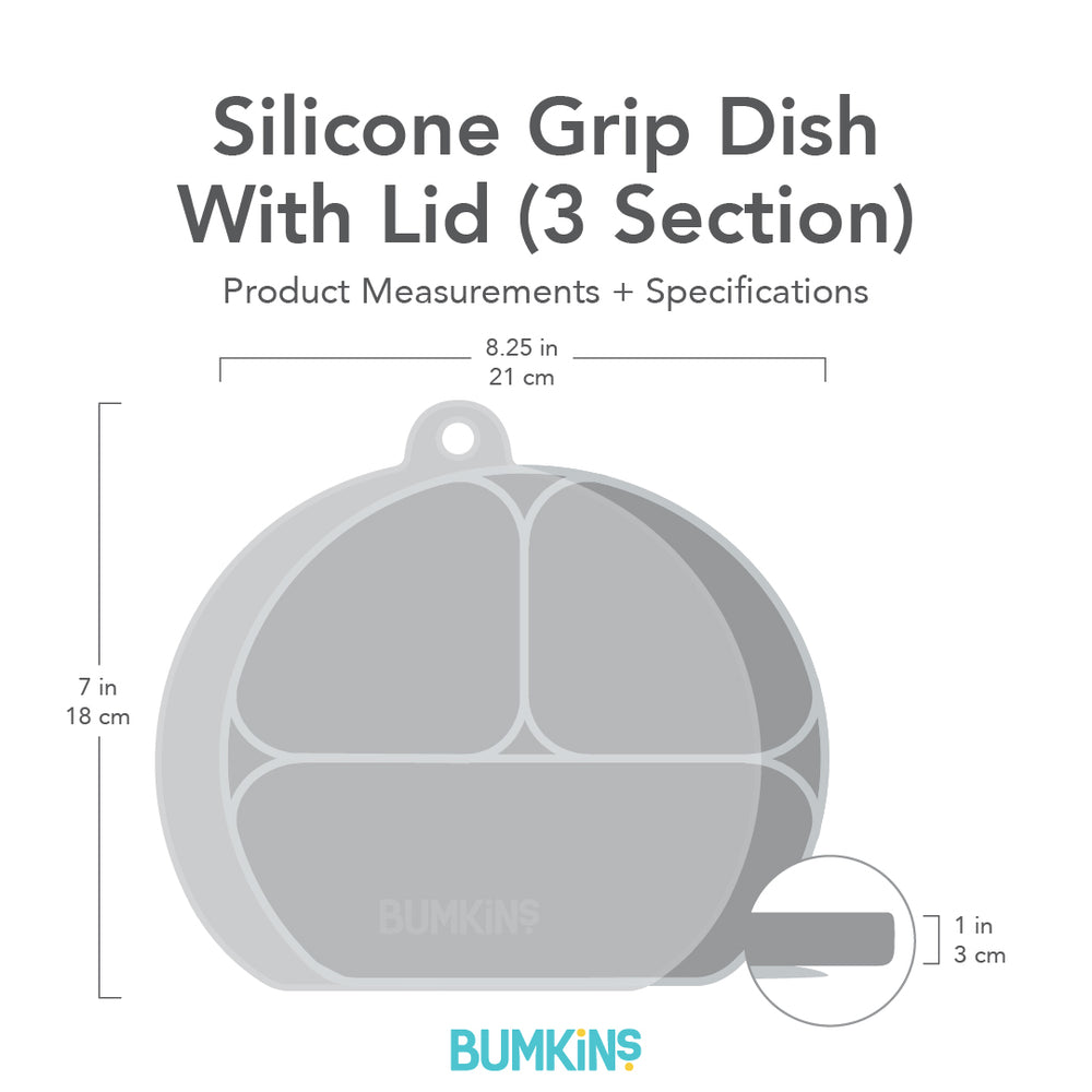 Silicone Grip Dish with Lid (3 Section): Marble