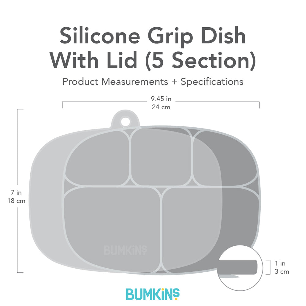 Silicone Grip Dish with Lid (5 Section): Lavender