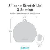 Bumkins 8-inch, 1-inch thick Silicone Stretch Lid for Grip Dish/Plate is CPSIA-compliant dishware.