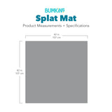 Gray silhouette of Bumkins Splat Mat with dimensions—width: 42 in (107 cm), height: 42 in (107 cm).