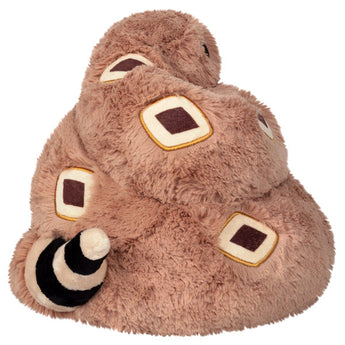 A cozy, tawny diamond-patterned plush rattlesnake with a striped tail, filled with polyester fiber by Squishable.