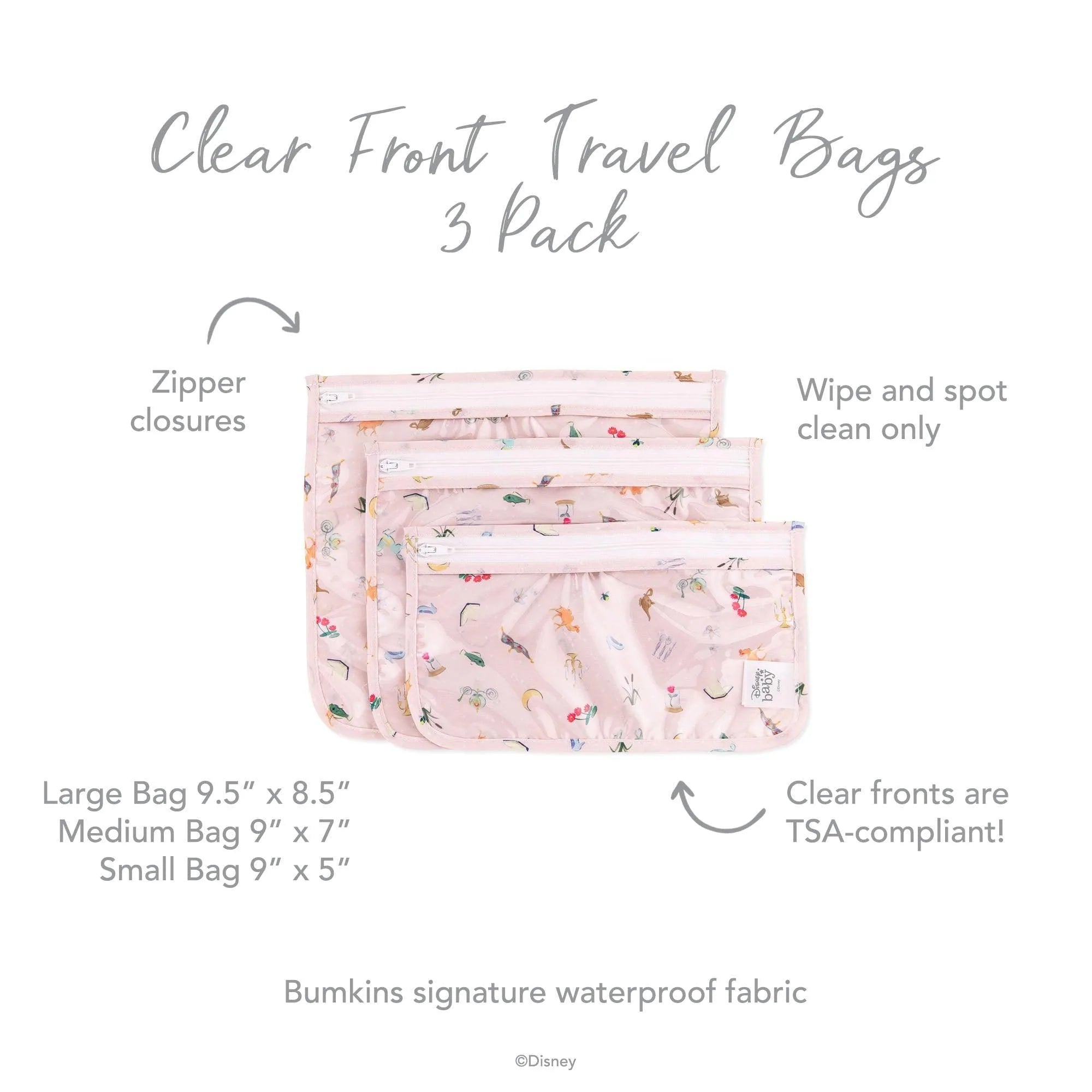 Clear Travel Bags 3-Pack: Princess Magic - Bumkins