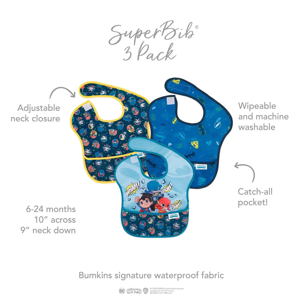 SuperBib® 3 Pack: Super Friends Breakthrough - Bumkins