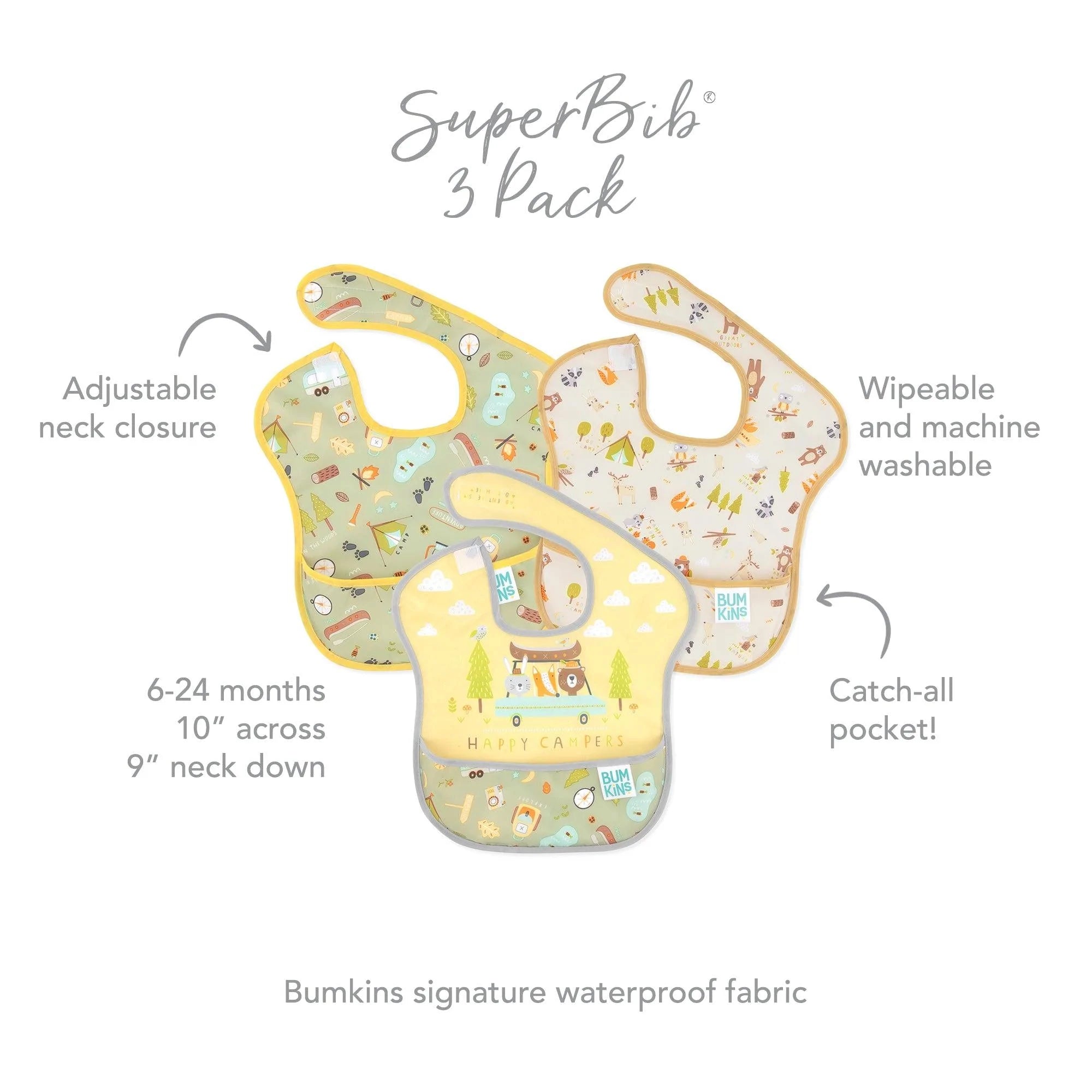 SuperBib® 3 Pack: Happy Campers - Bumkins