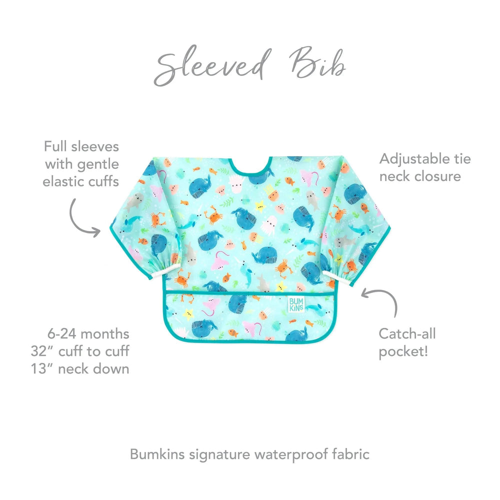 Sleeved Bib: Ocean Life - Bumkins