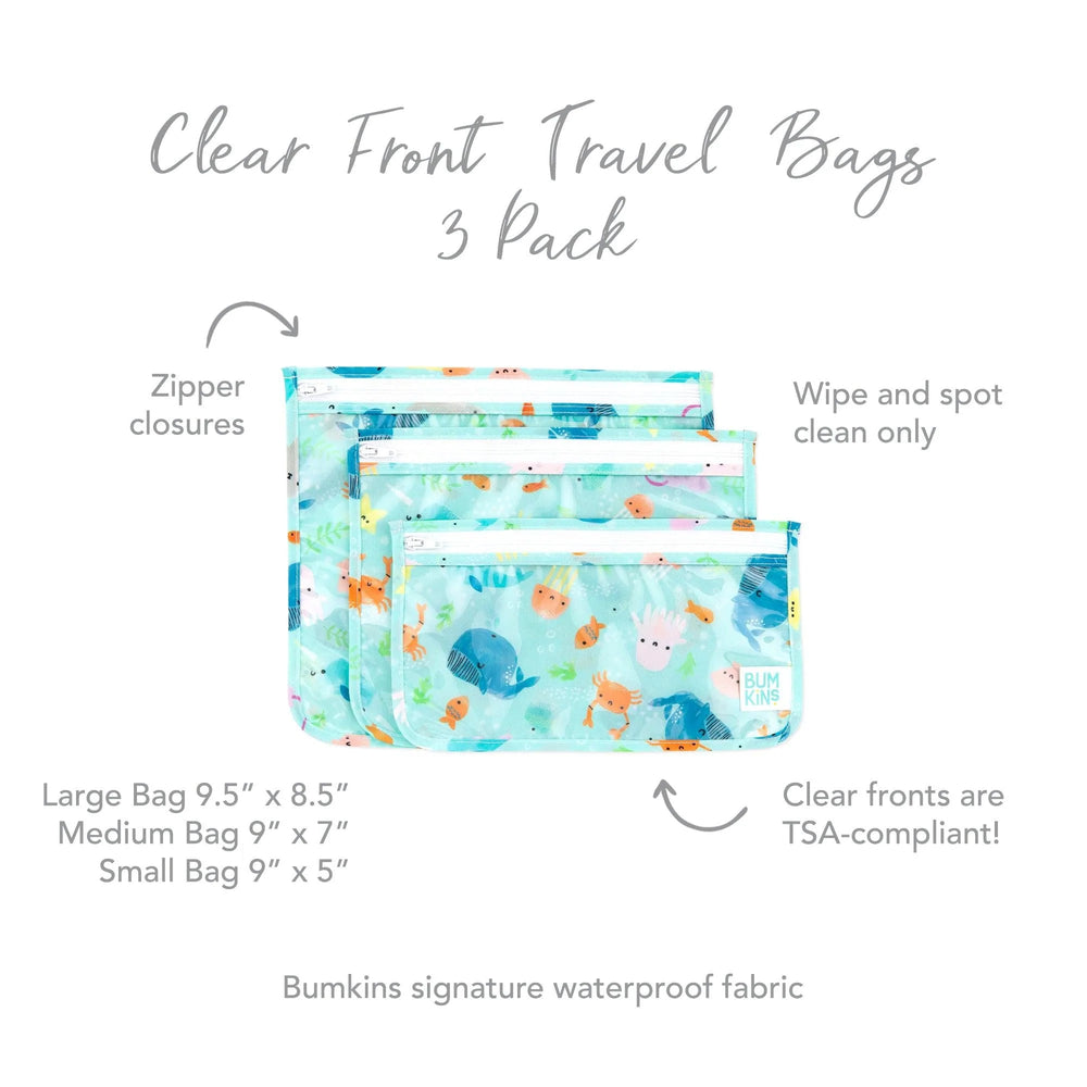 Clear Travel Bag 3-Pack: Ocean Life - Bumkins