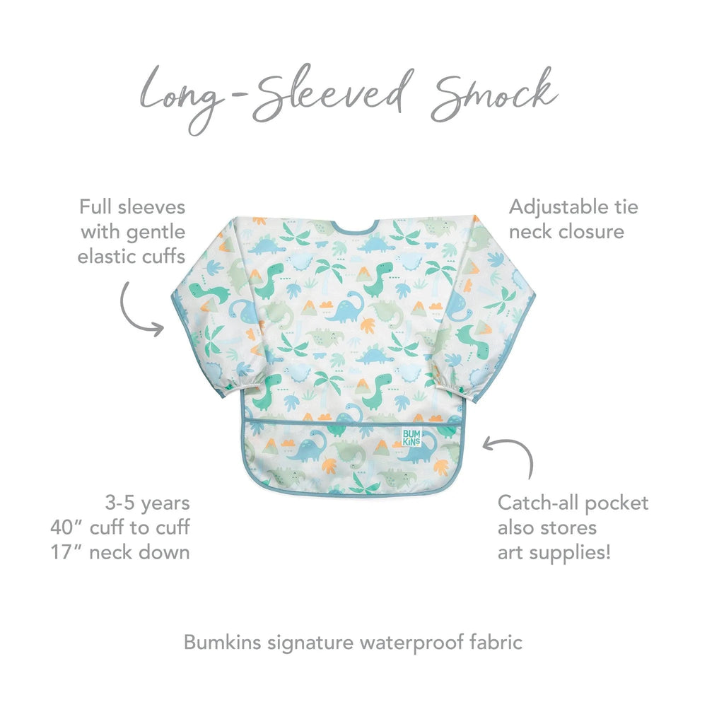 Long-Sleeved Art Smock: Dinosaurs - Bumkins