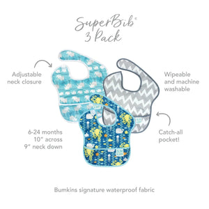 SuperBib® 3 Pack: Sea Friends, Gray Chevron, & Whales Away - Bumkins