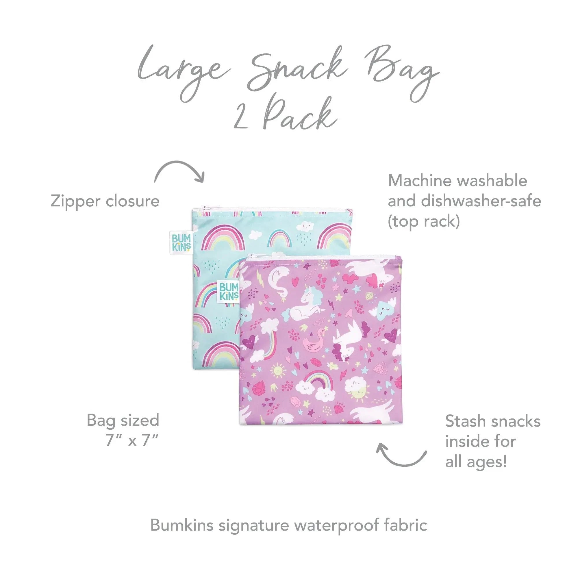 Bumkins Reusable Snack Bag Large 2-pack