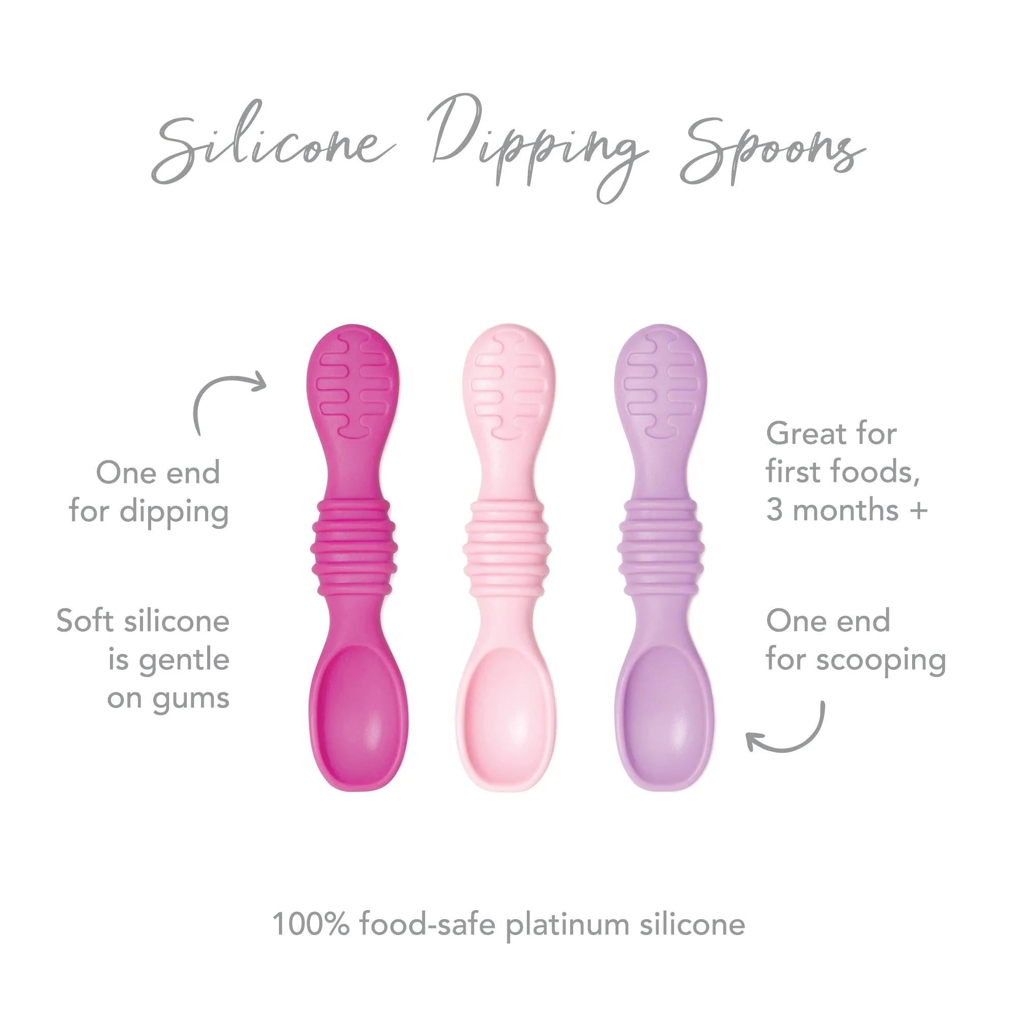 Silicone Dipping Spoons 3 Pack: Lollipop - Bumkins
