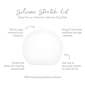Silicone Grip Dish with Lid (3 Section): Marble - Bumkins