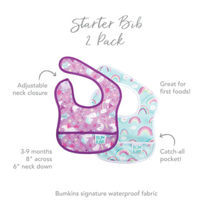 Starter Bib 2 Pack: Rainbows & Unicorns - Bumkins