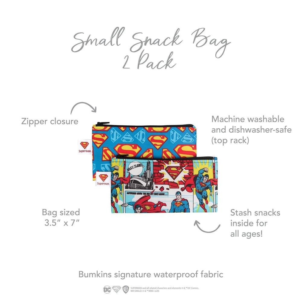 Reusable Snack Bag, Small 2-Pack: Superman - Bumkins