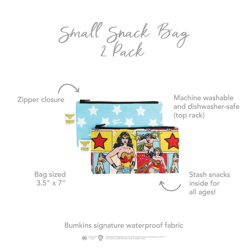 Reusable Snack Bag, Small 2-Pack: Wonder Woman - Bumkins