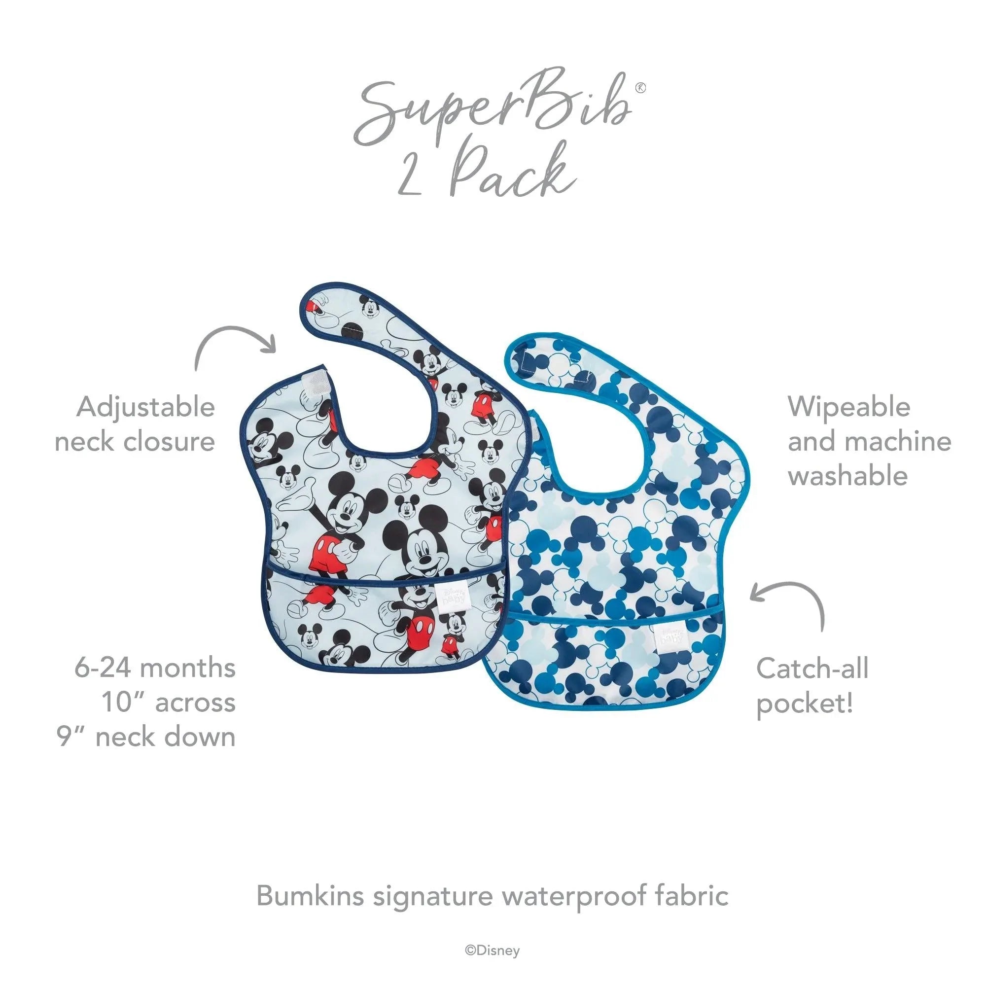 SuperBib® 2 Pack: Mickey Mouse Classic - Bumkins