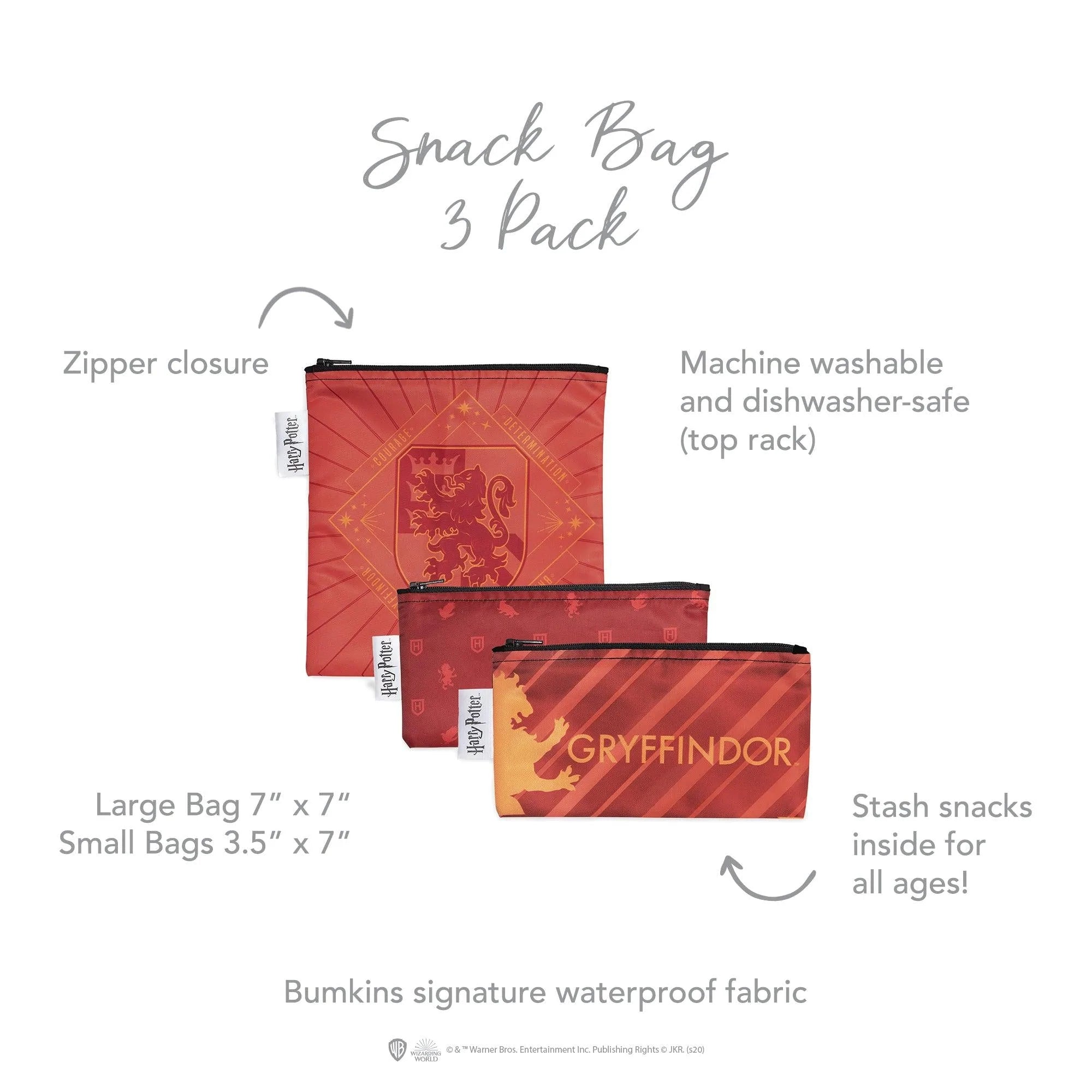 Reusable Snack Bag, 3-Pack: Gryffindor™ - Bumkins
