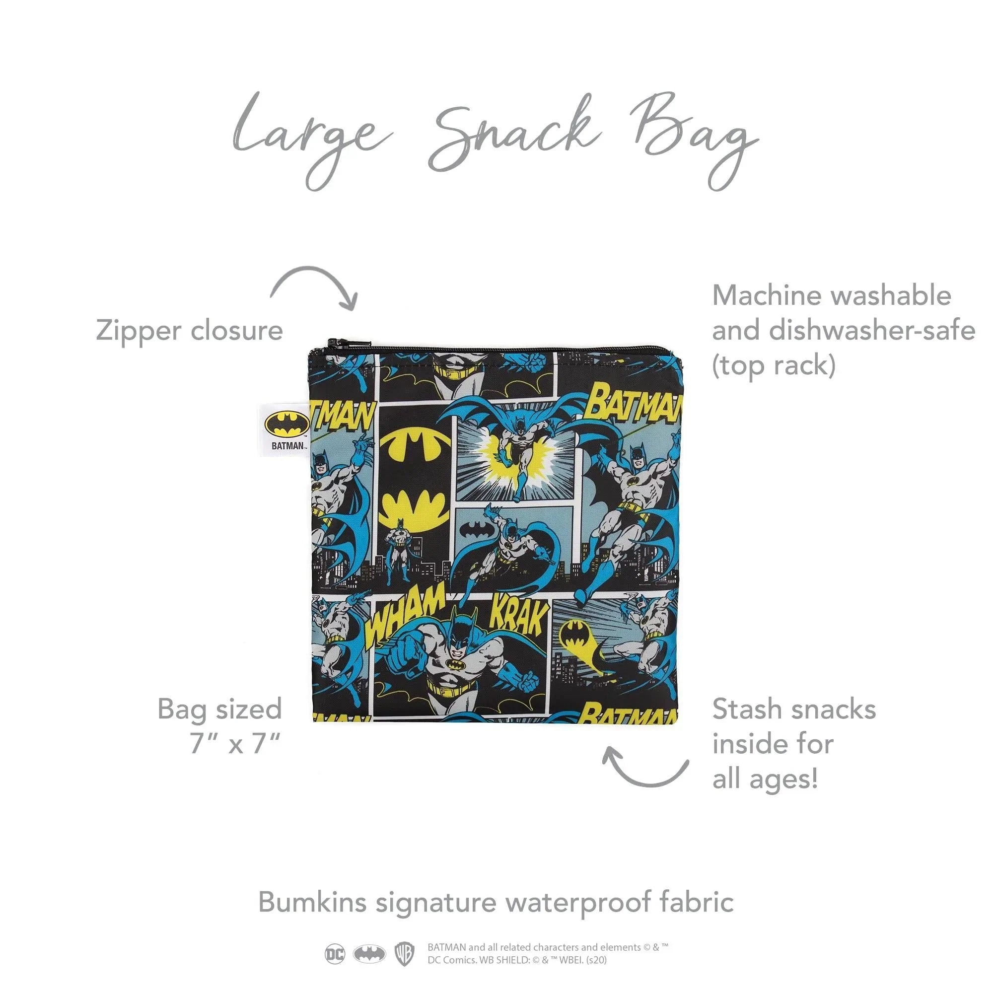 Reusable Snack Bag, Large: Batman - Bumkins