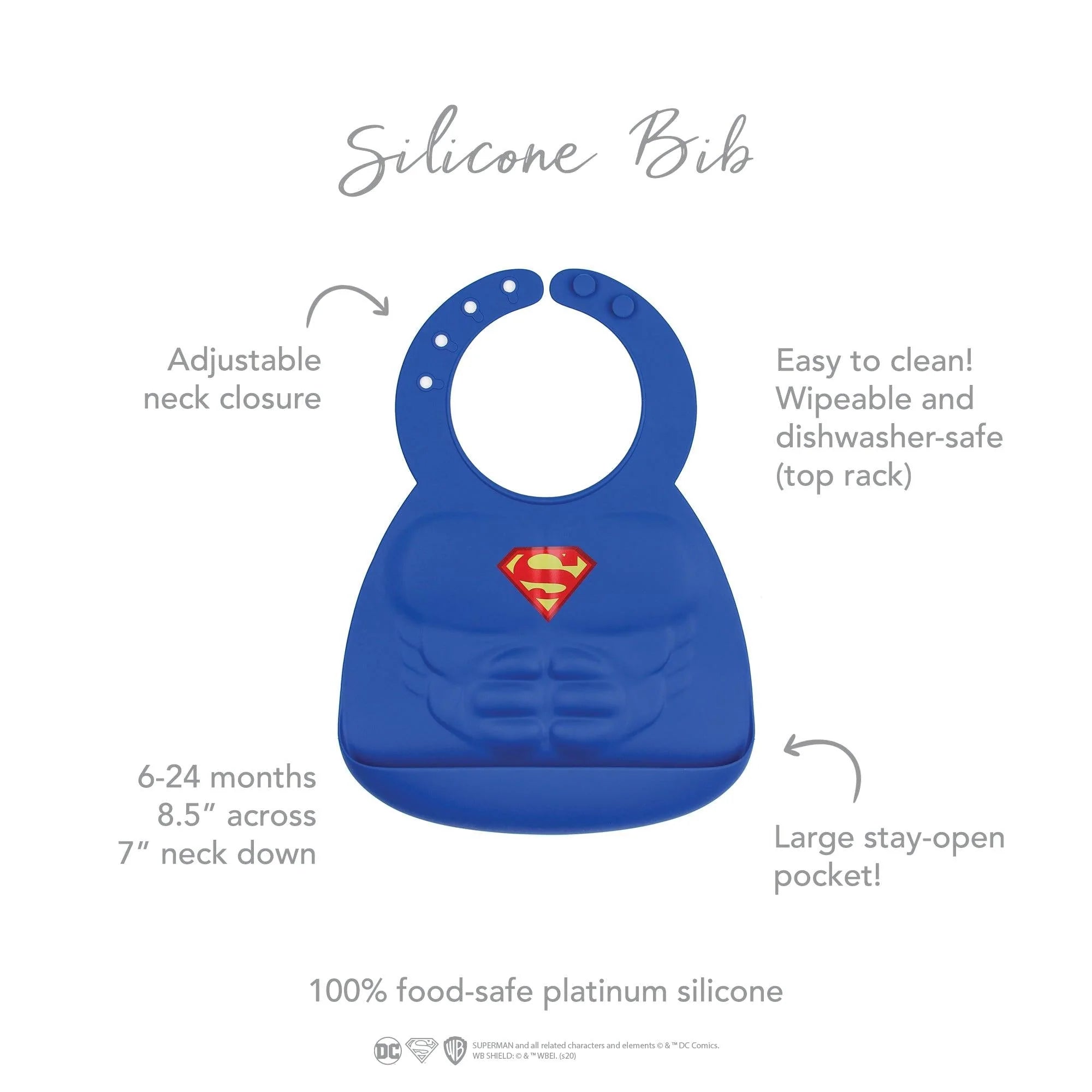Silicone Bib: Superman - Bumkins