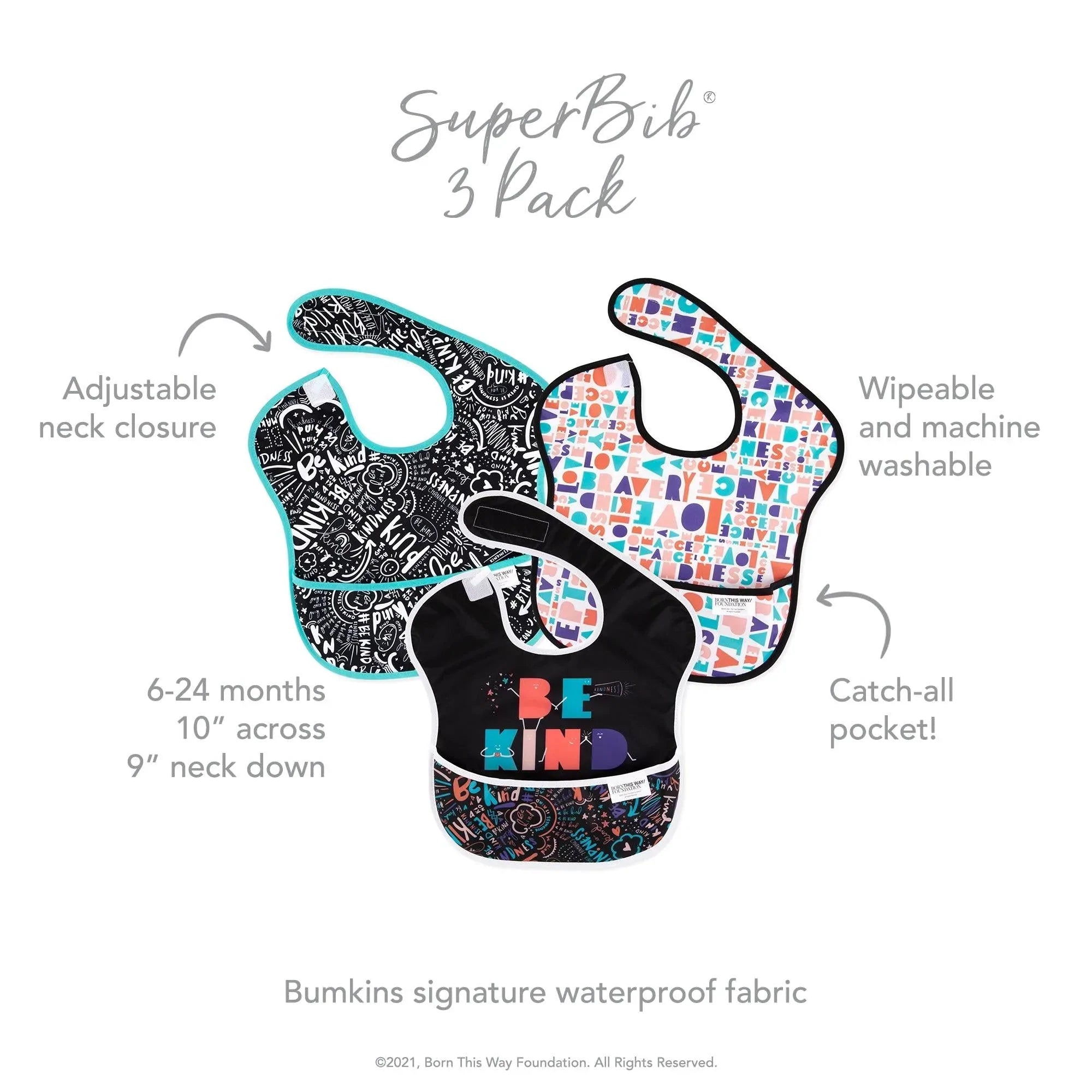 SuperBib® 3 Pack: Be Kind - Bumkins