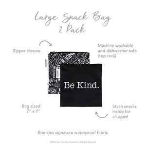 Reusable Snack Bag, Large 2-Pack: Be Kind - Bumkins