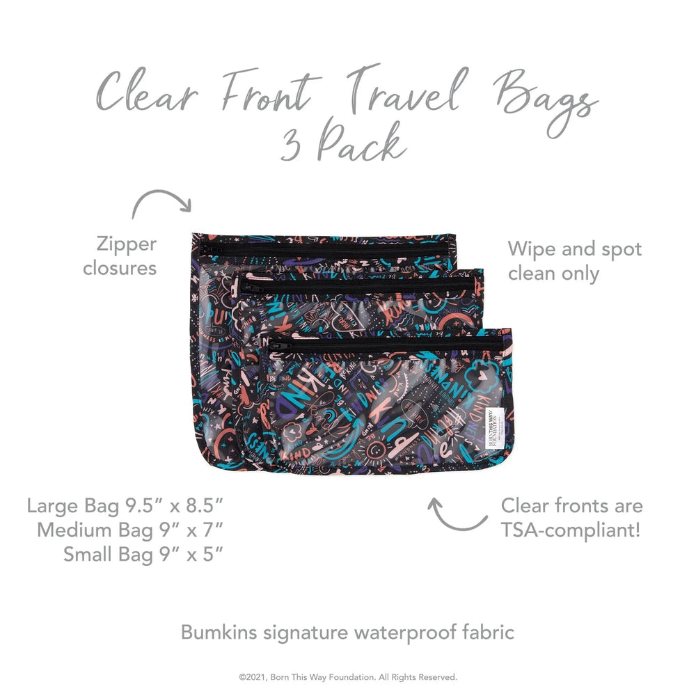 Clear Travel Bag 3-Pack: Channel Kindness - Bumkins