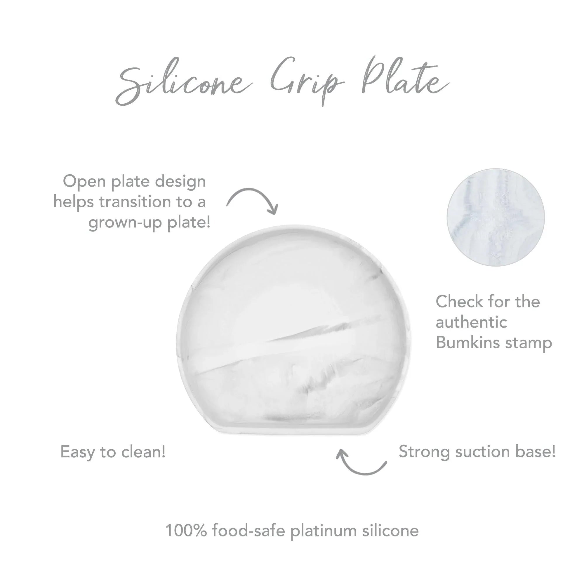 Silicone Grip Plate: Marble - Bumkins