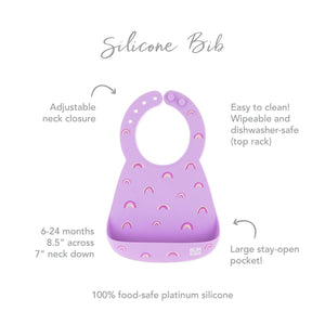 Silicone Bib: Rainbows - Bumkins