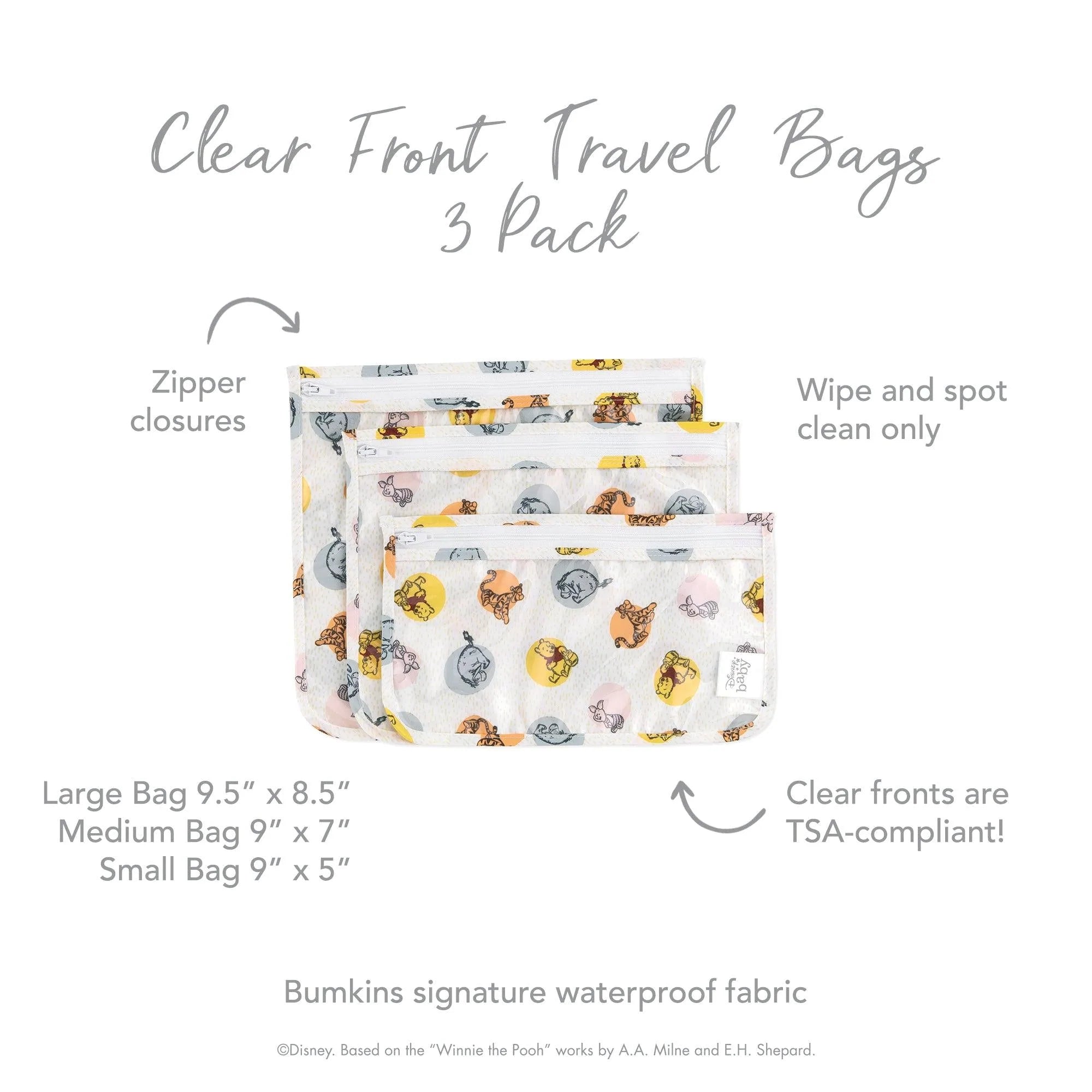 Clear Travel Bag 3-Pack: Winnie and Friends - Bumkins