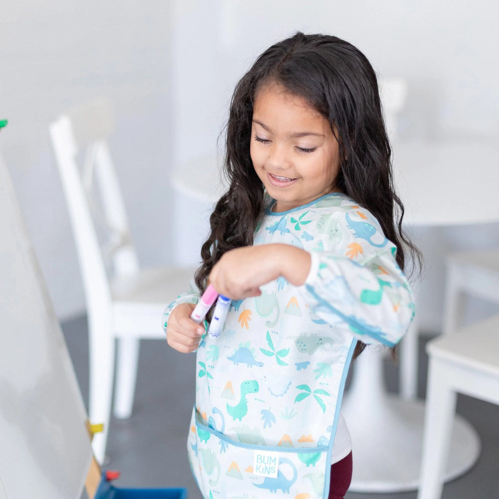Long-Sleeved Art Smock: Dinosaurs - Bumkins