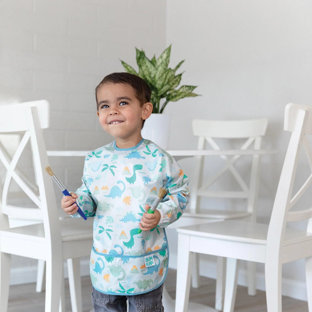 Long-Sleeved Art Smock: Dinosaurs - Bumkins