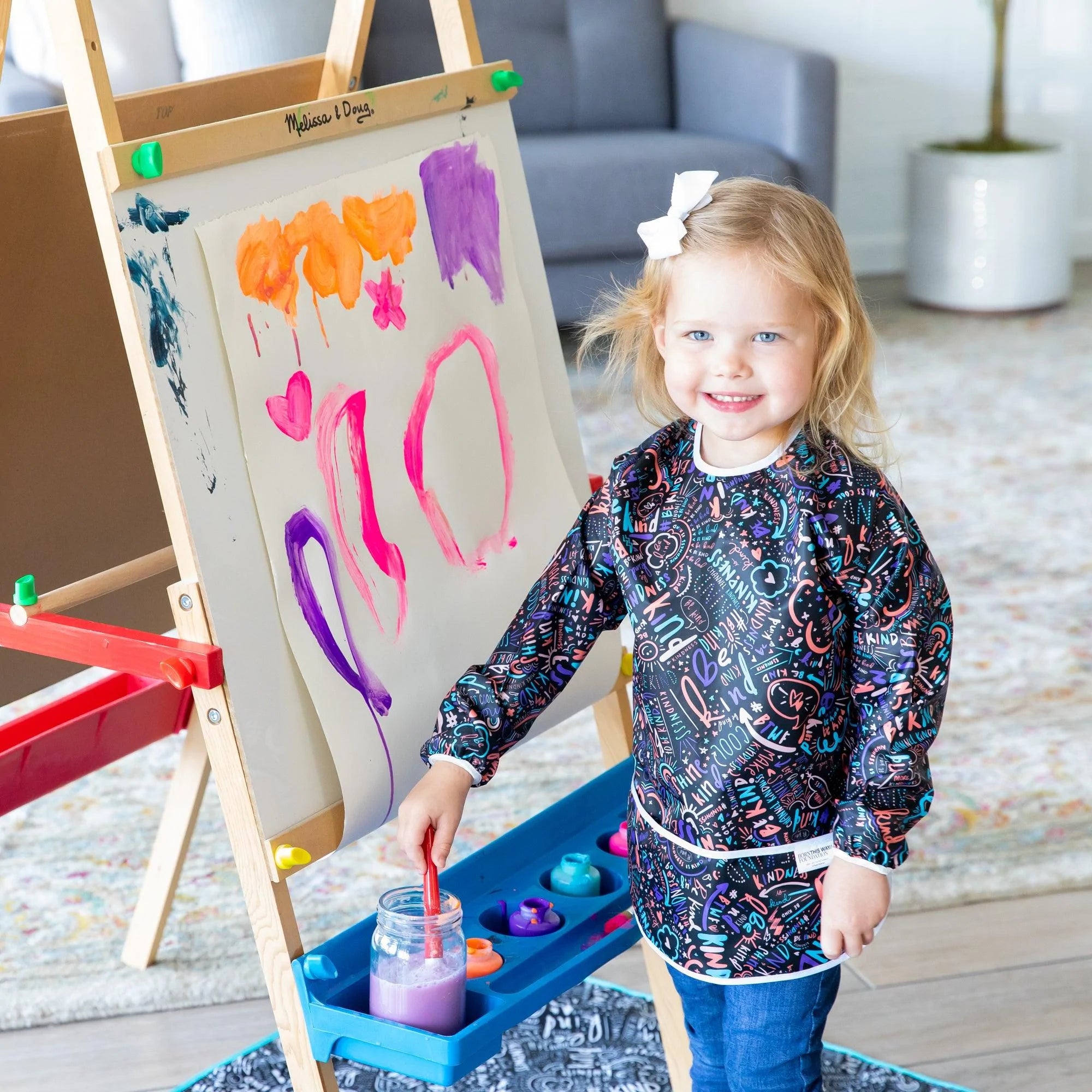 Kids Art Smocks & Brush Set