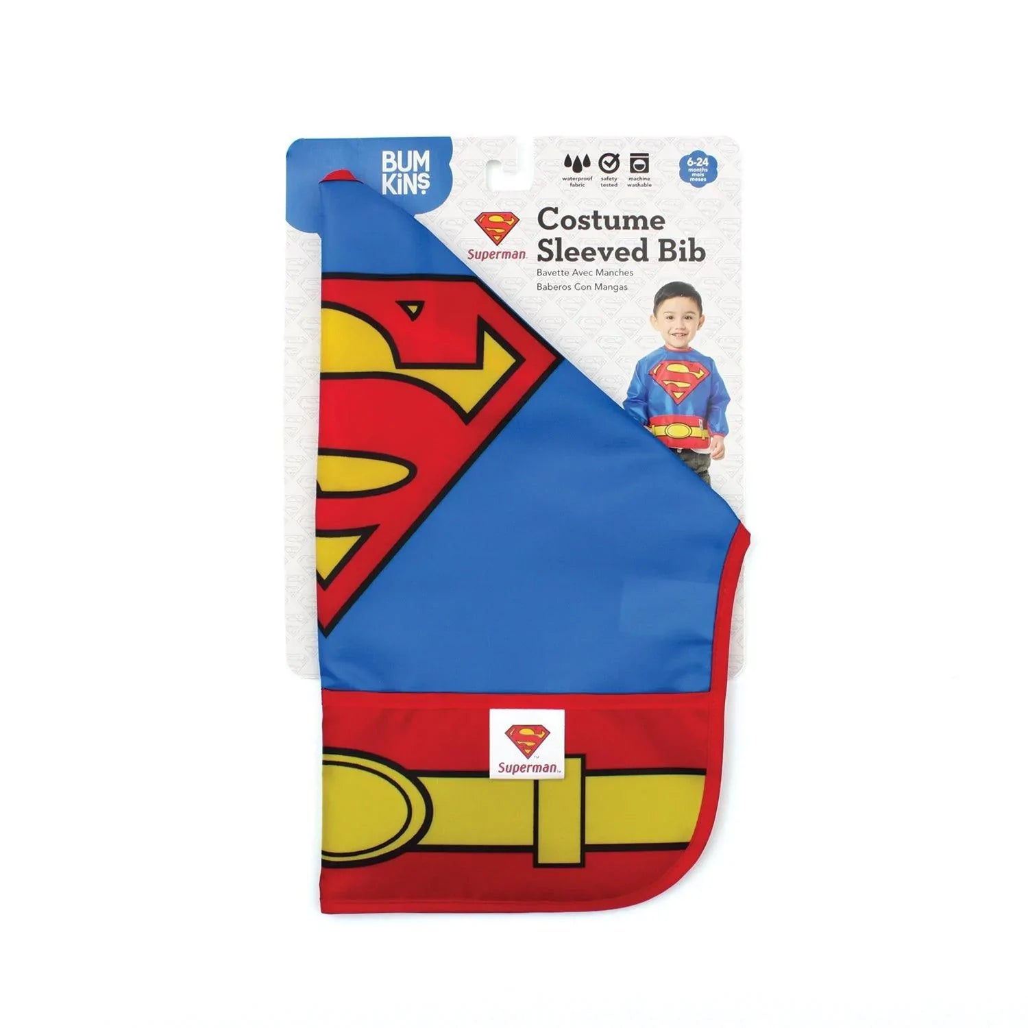 Sleeved Bib: Superman - Bumkins