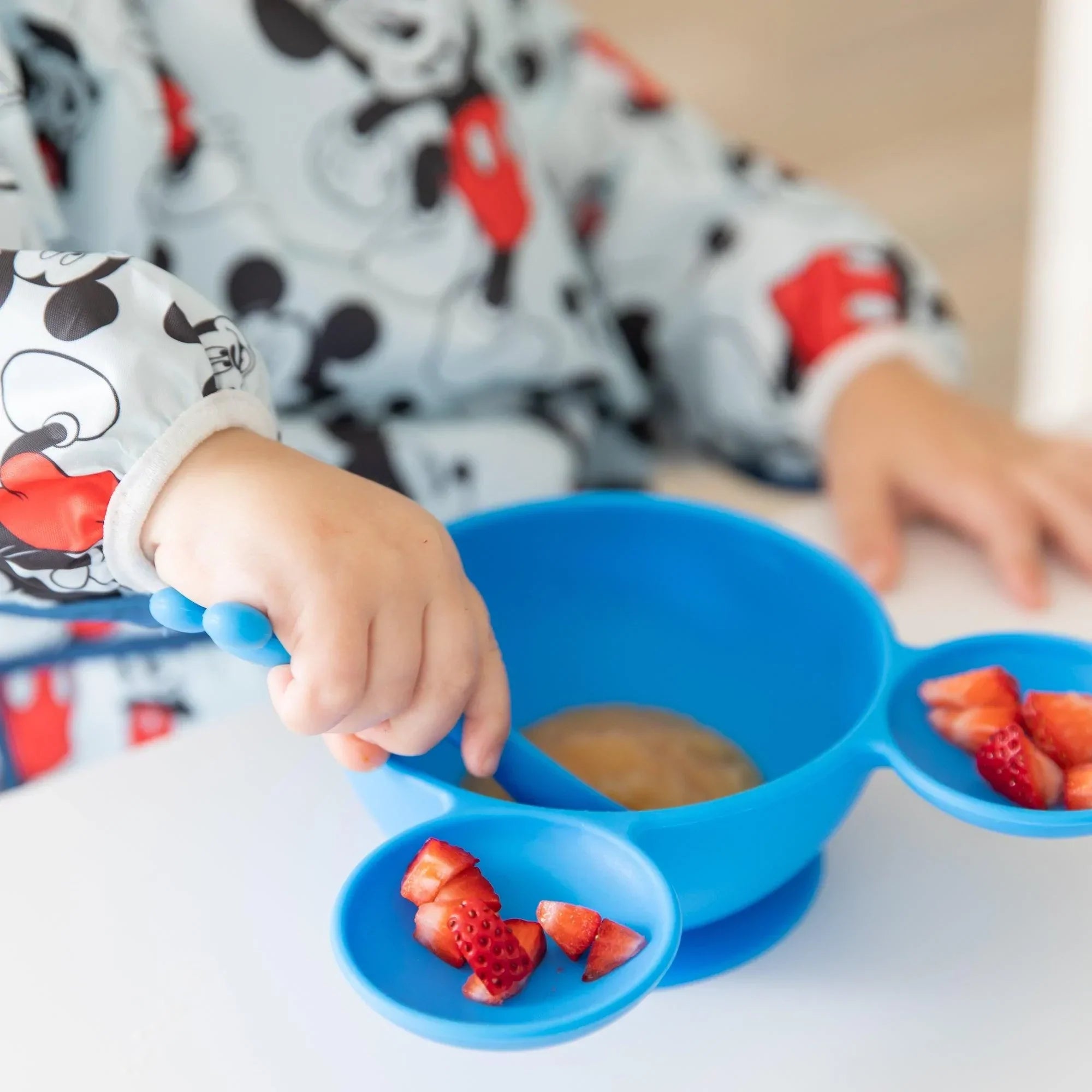 Silicone Baby Bowl & Spoon Set - Blue