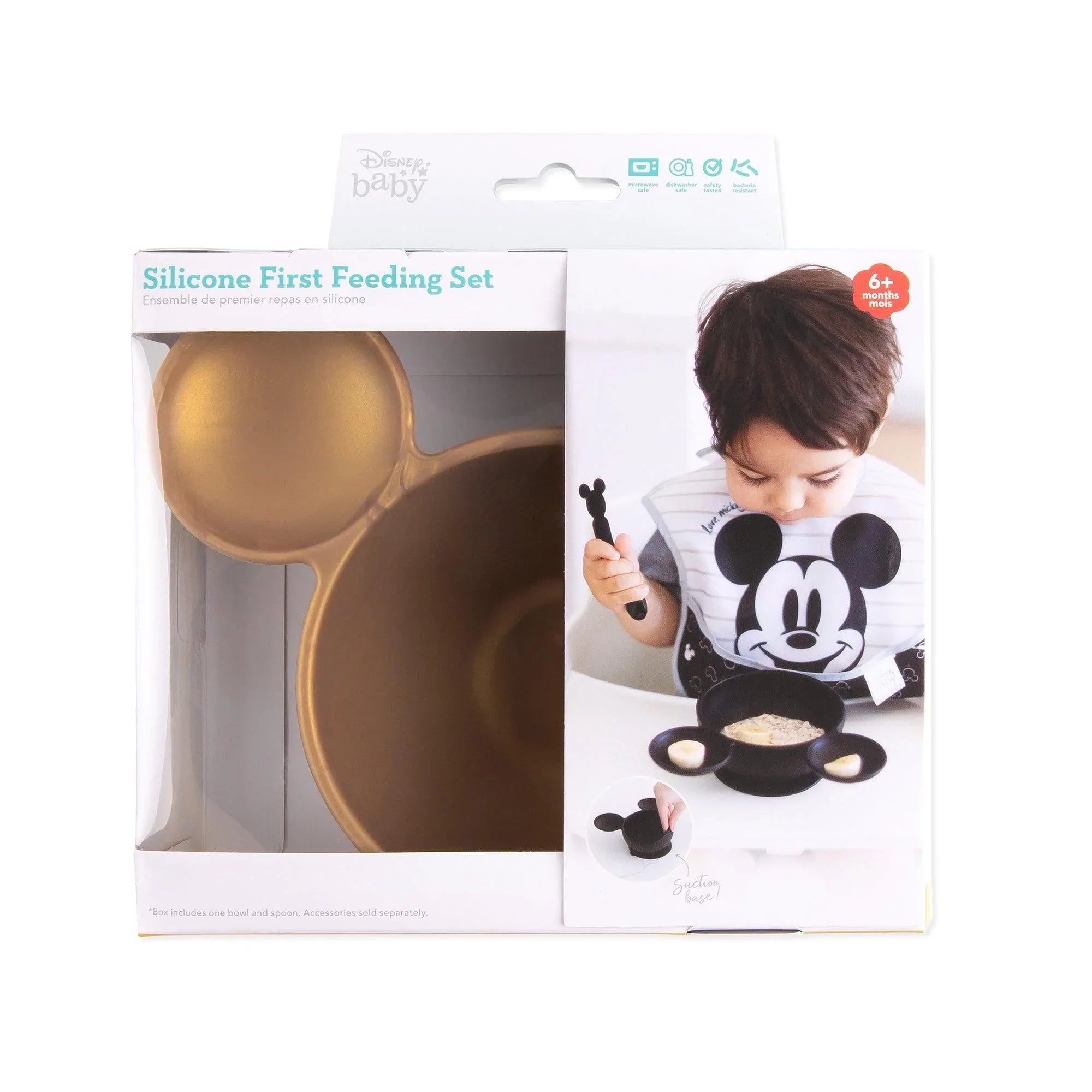 Silicone First Feeding Set: Minnie Mouse Gold - Bumkins