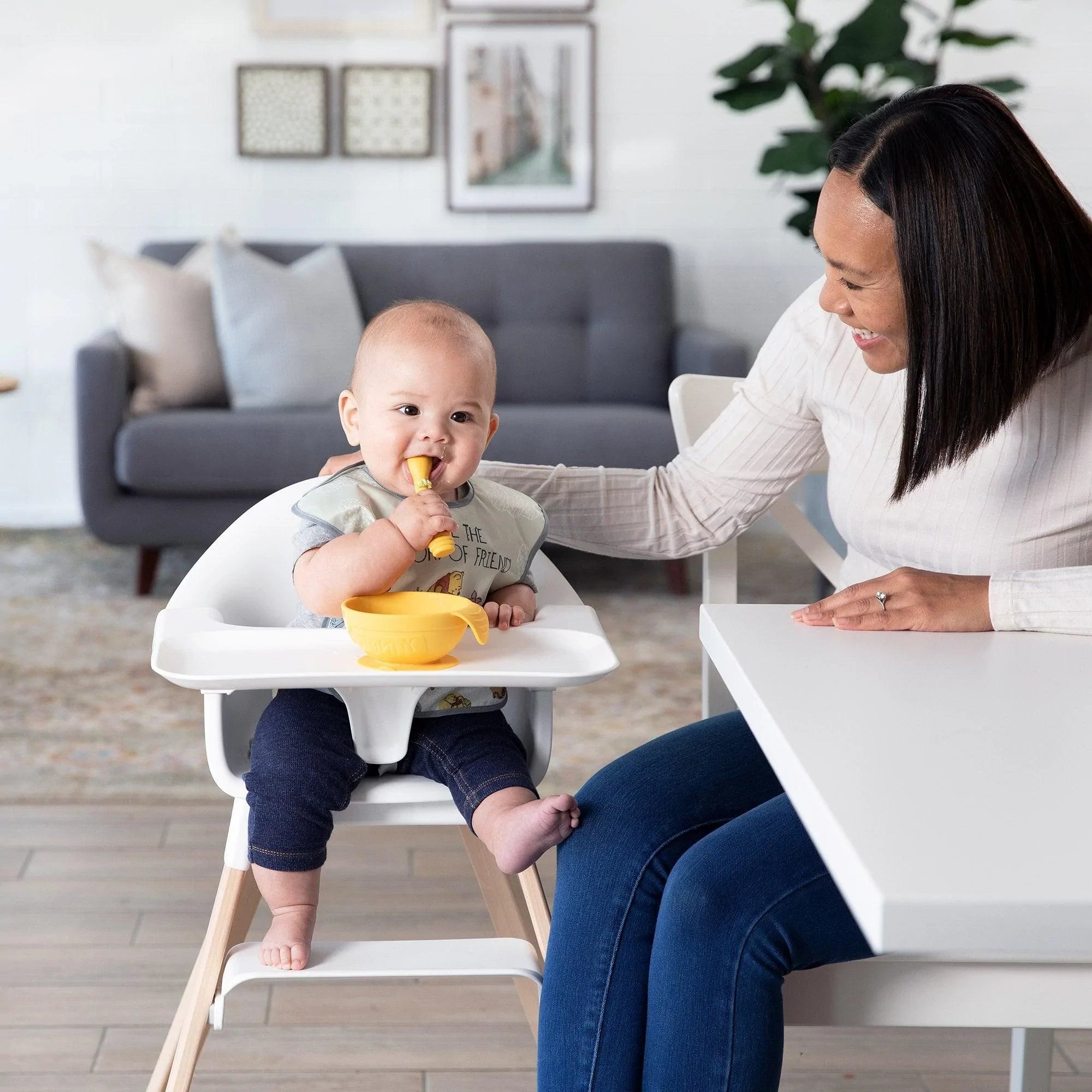 Bumkins Silicone First Feeding Set - Gray