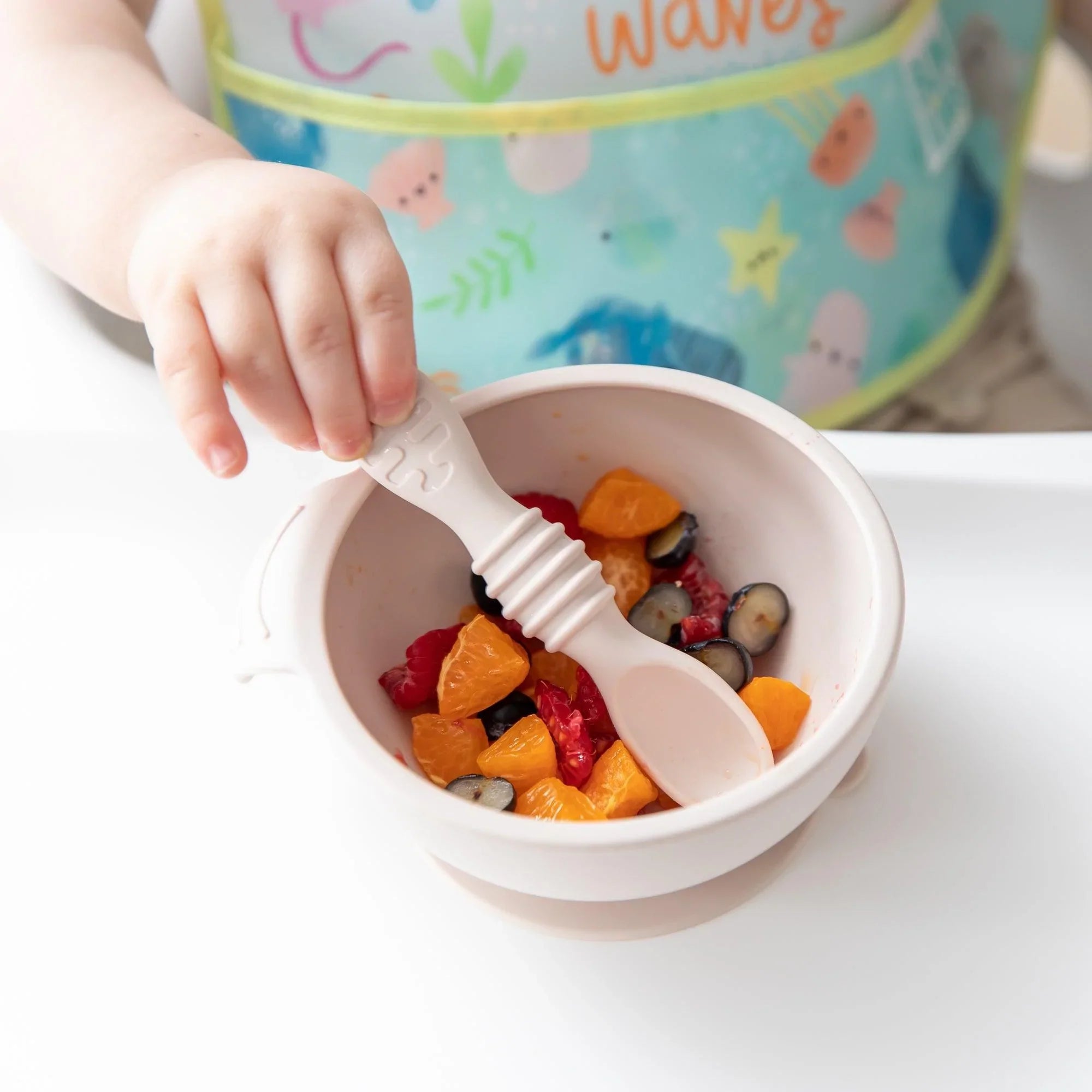 Silicone Baby Feeding Set for First Foods in Clay | Bumkins