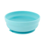 Bumkins Silicone Grip Bowl: Blue is a round bowl made of food-safe silicone with a suction base.