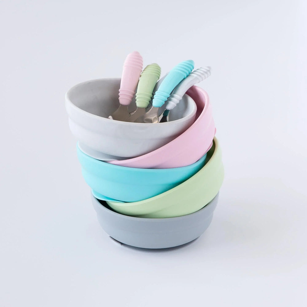 Silicone Grip Bowl: Gray - Bumkins