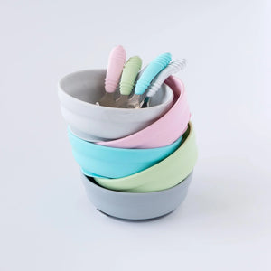 Silicone Grip Bowl: Gray - Bumkins