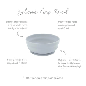 Silicone Grip Bowl: Gray - Bumkins