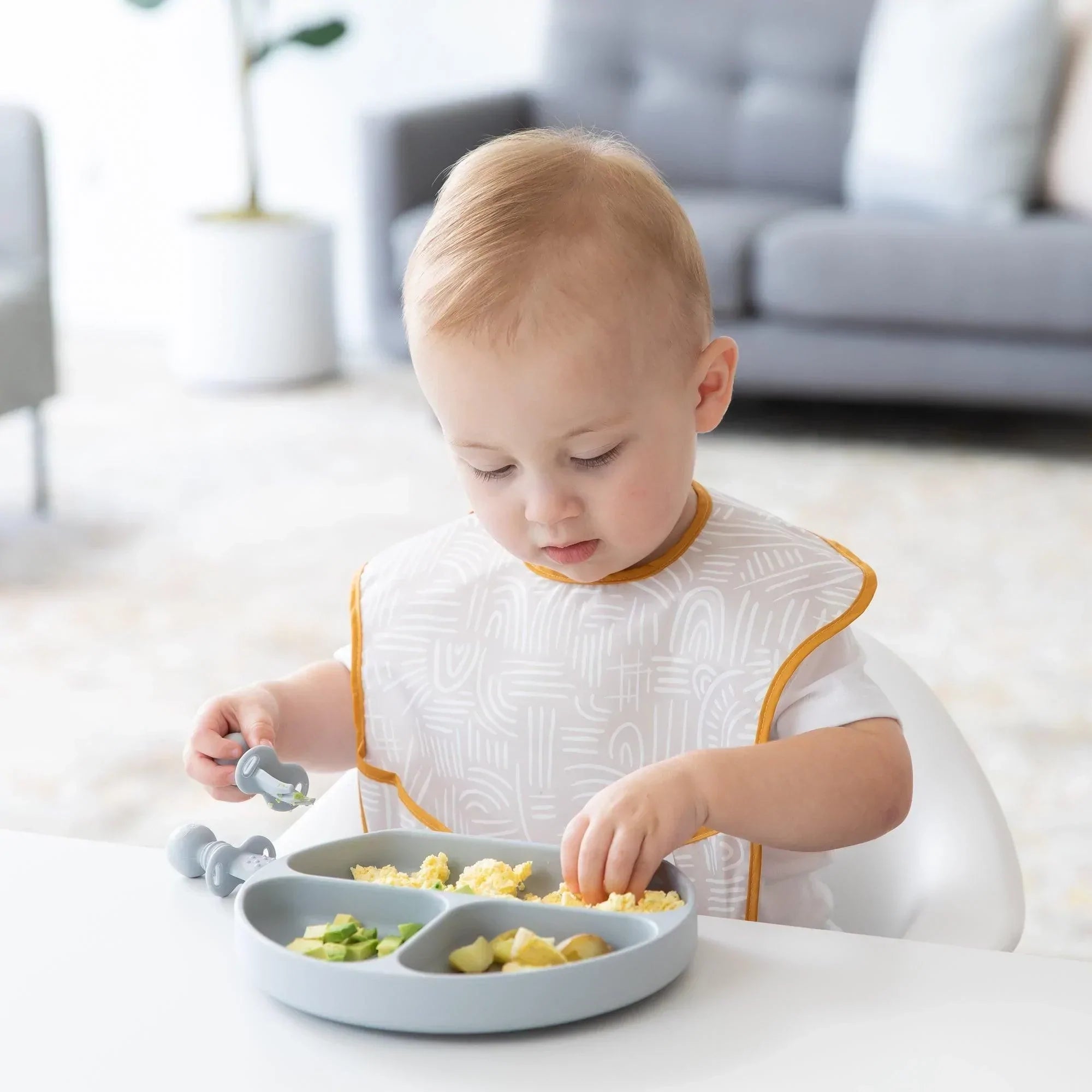 Bumkins Silicone Grip Dish - Gray