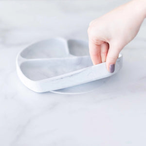Silicone Grip Dish: Marble - Bumkins