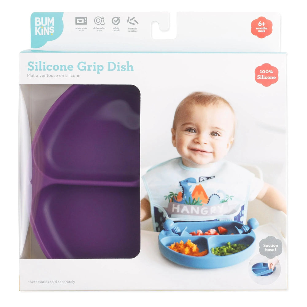 Silicone Grip Dish: Purple - Bumkins