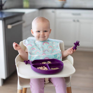 Silicone Grip Dish: Purple - Bumkins
