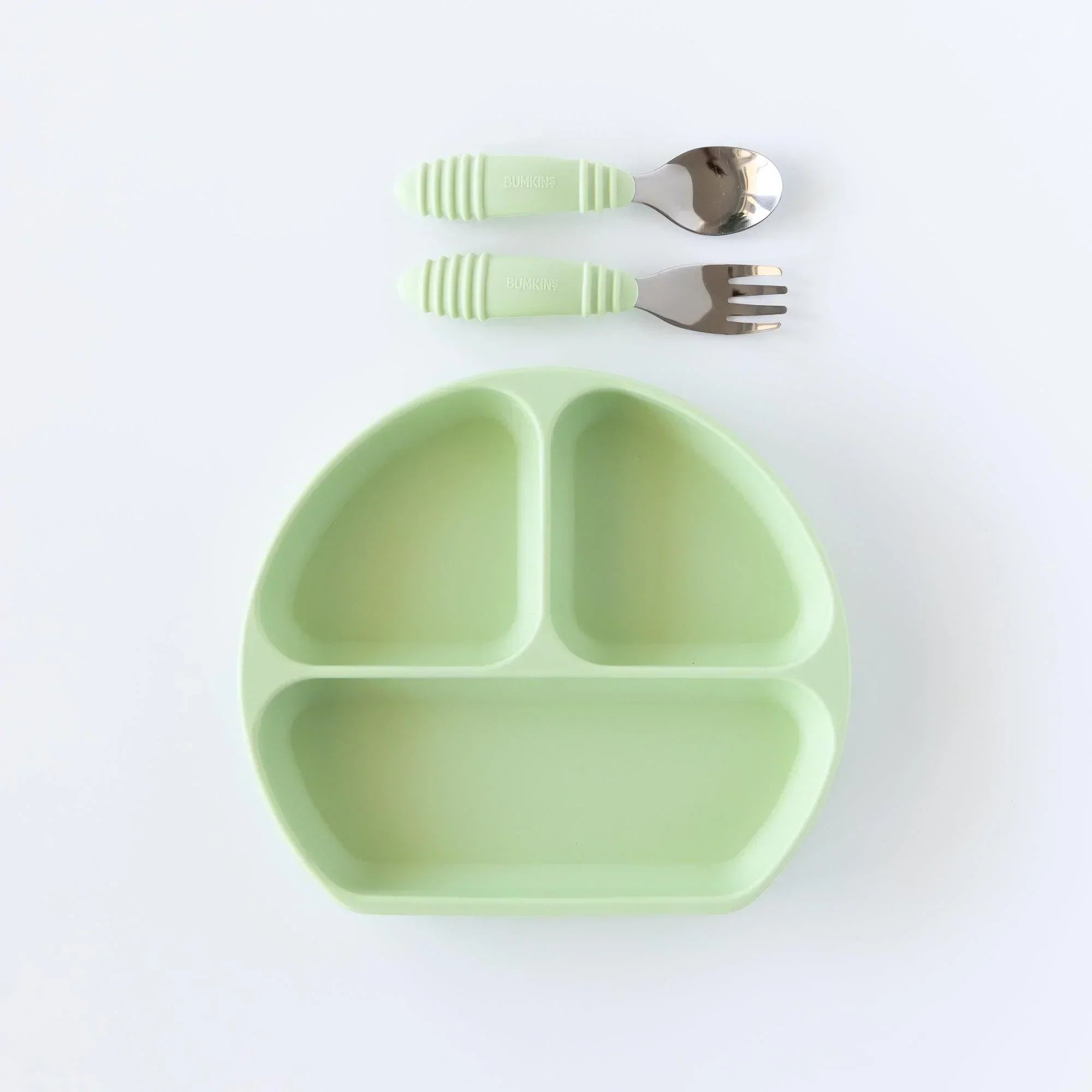 Silicone Grip Dish: Sage - Bumkins