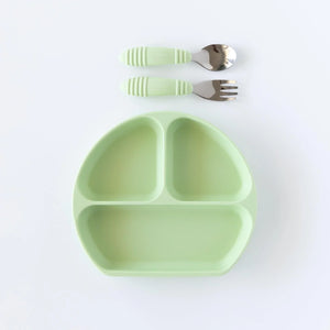 Silicone Grip Dish: Sage - Bumkins